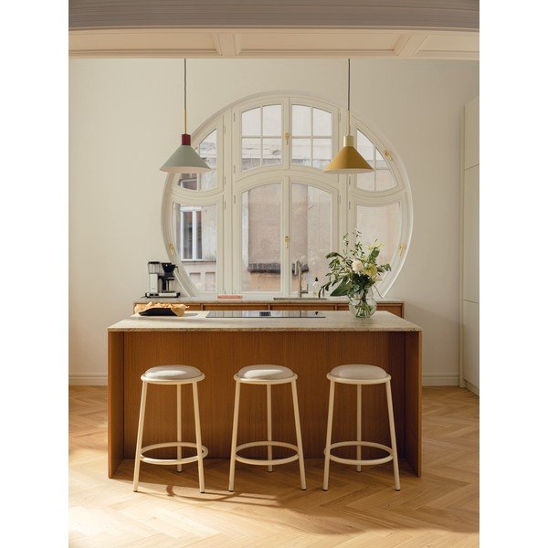 Sedia da bar beige in metallo (altezza della seduta 68 cm) Hogo – noo.ma-image-2
