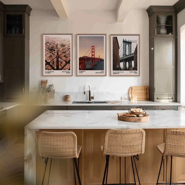 Dipinto stampato con cornice inclusa 50x70 cm NY Bridge – Styler-image-2