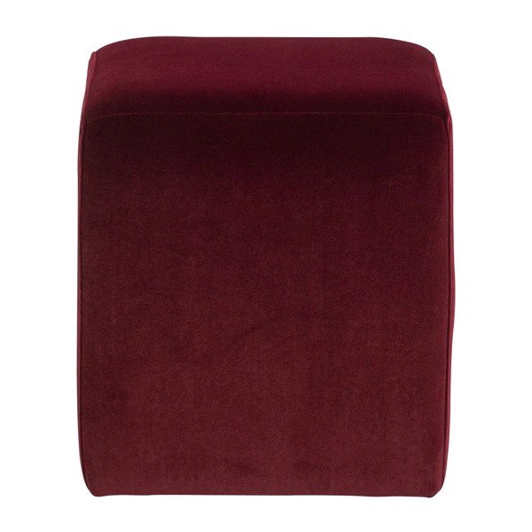 Poggiapiedi burgundy con rivestimento in velluto Lucen – WOOOD-image-4