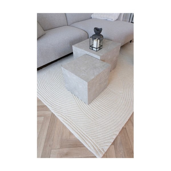 Tappeto in lana color crema tessuto a mano 160x230 cm Pune - House Nordic-image-3