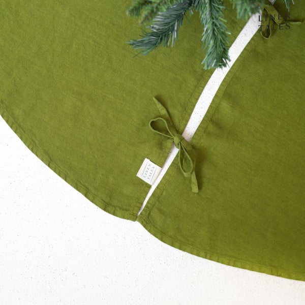 Tappeto rotondo verde sotto l'albero di Natale ø 125 cm Christmas Green - Linen Tales-image-1