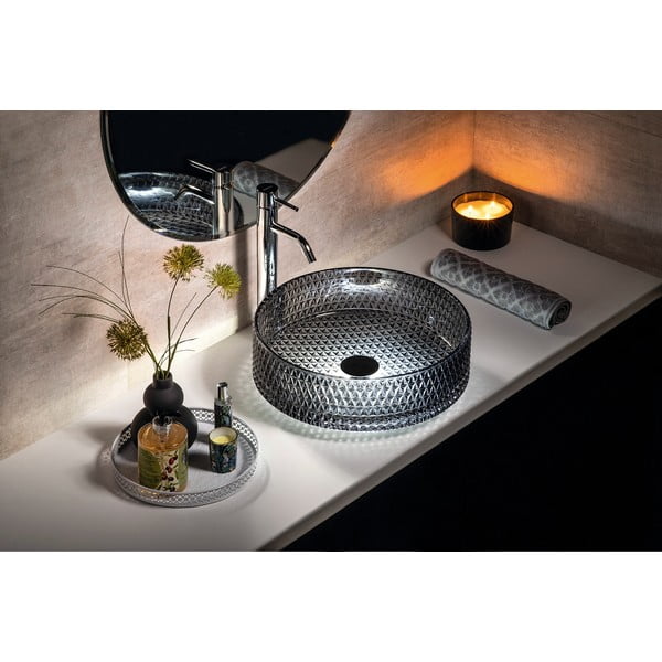 Lavabo rotondo nero in vetro ø 39,5 cm Maragua – Sapho-image-2