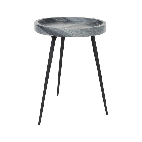 Tavolino rotondo con piano in marmo ø 33 cm Karrara – White Label