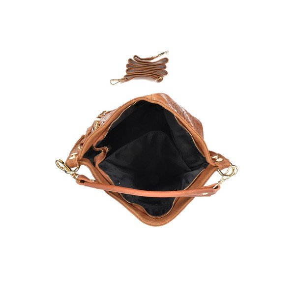 Borsa Ganna in pelle marrone scuro cognac - Roberta M-image-3