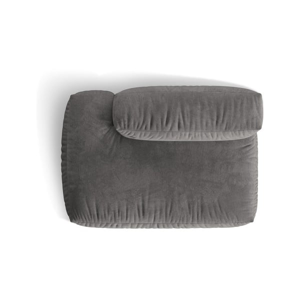 Parte divano componibile grigio (con penisola a sinistra) con rivestimento in velluto Martina – Micadoni -image-3