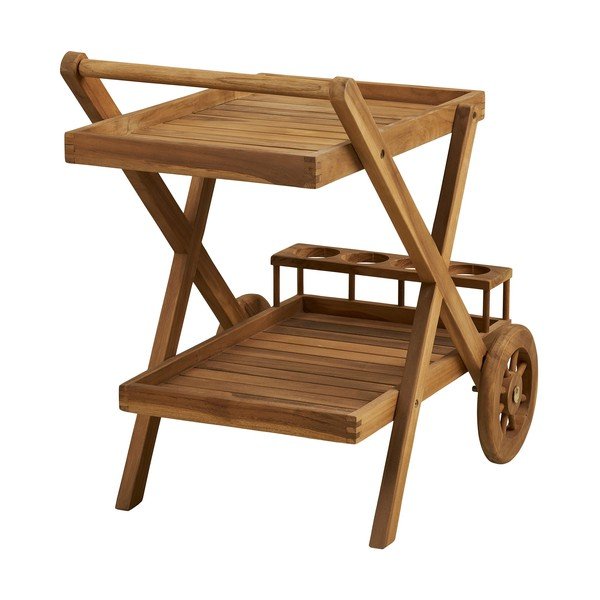 Tavolino da servizio in legno massiccio su ruote 50x86 cm Pasaku – House Nordic-image-3