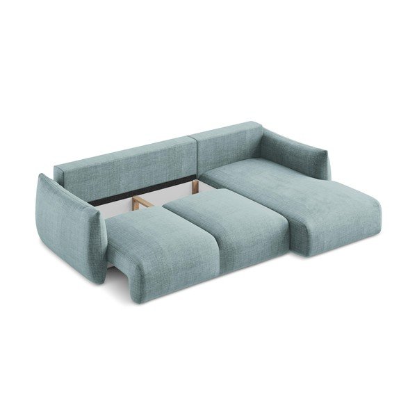 Divano angolare blu allungabile (con penisola a destra/con chaise lounge) Leila – Makamii-image-4