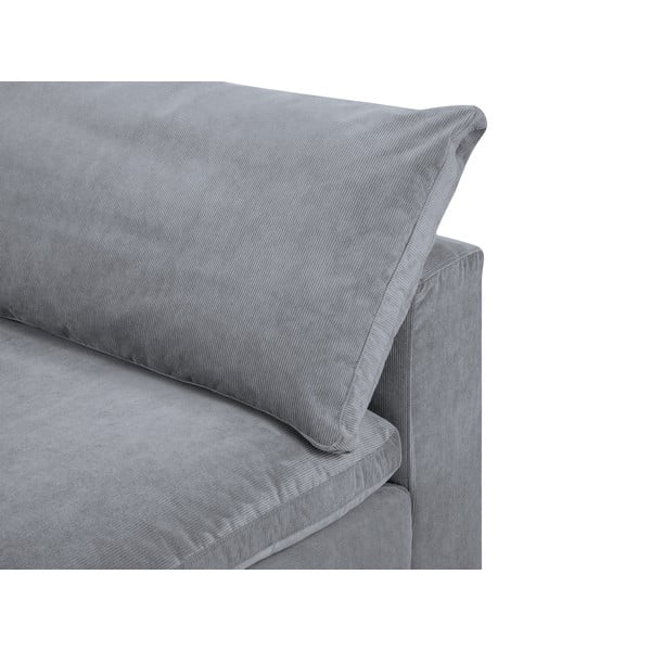 Parte angolare grigia del divano modulare in velluto a coste Galaxy, angolo sinistro - Windsor & Co Sofas-image-1