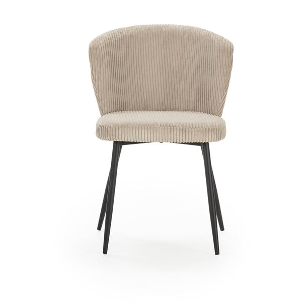 Set di 4 sedie da pranzo in velluto a coste beige Megan - Marckeric-image-2