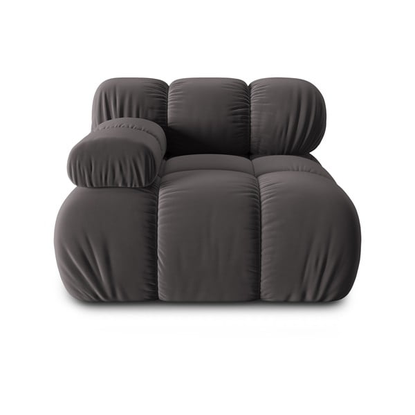 Modulo divano in velluto grigio scuro (angolo sinistro) Bellis - Micadoni Home