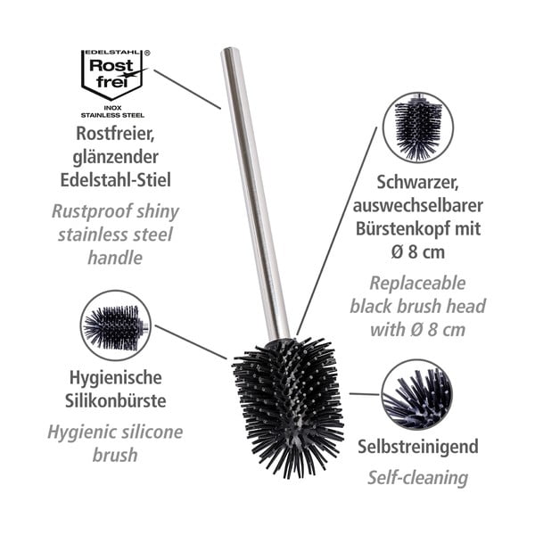 Scopino di ricambio in acciaio inox in argento lucido Ø 8 cm - Wenko-image-3
