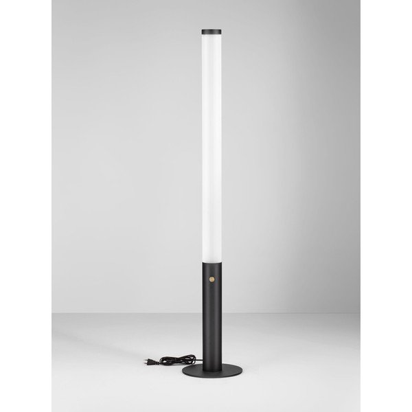 Lampada da terra LED nera opaca in acciaio con paralume in vetro acrilico con intensità regolabile (altezza totale 141 cm) Glaze – Nova Luce-image-4