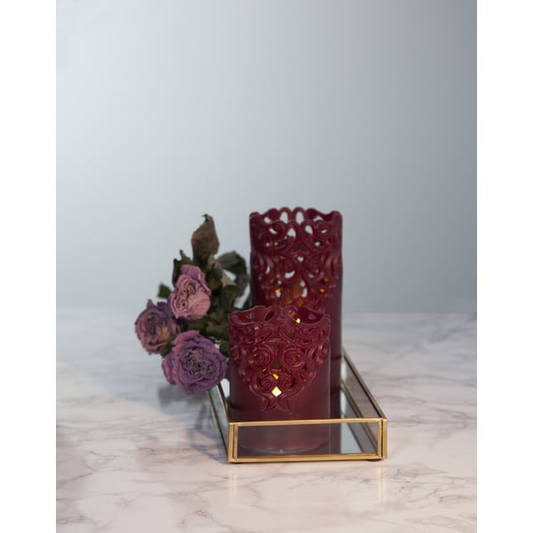 Candela LED a cera rossa, altezza 10 cm Clary - Star Trading-image-3