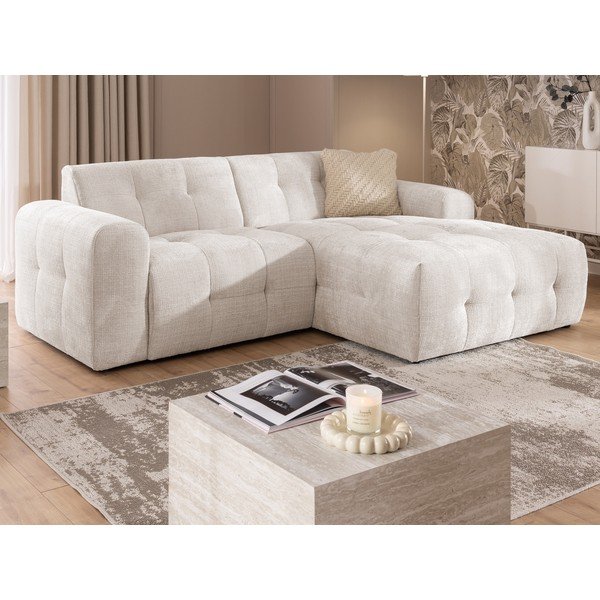 Divano angolare color crema (con penisola a destra/con chaise lounge) Melva – Ropez-image-1
