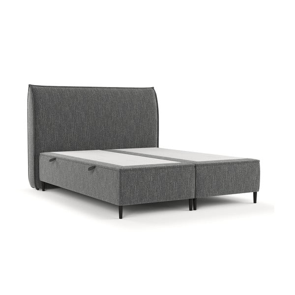 Letto matrimoniale imbottito grigio con contenitore 180x200 cm Draco - Maison de Rêve