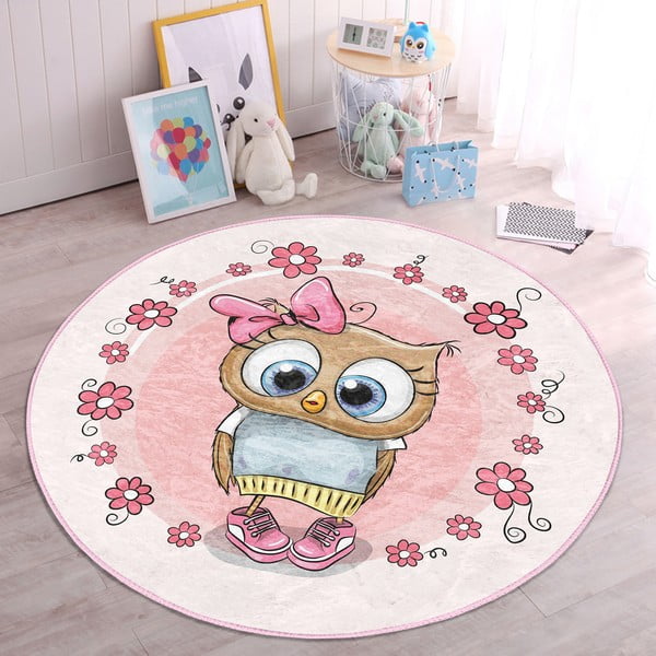 Tappeto rosa per bambini ø 120 cm Comfort - Mila Home-image-4