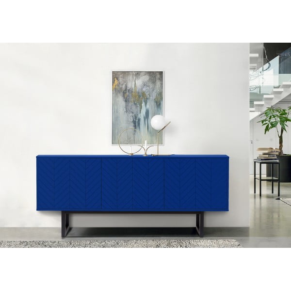 Cassettiera blu , 175 x 75 cm Camden Herringbone - Woodman-image-1