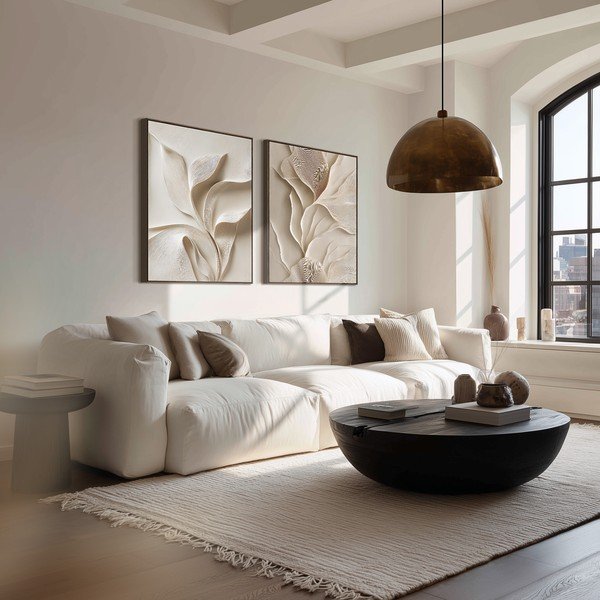 Dipinto stampato con cornice inclusa 60x80 cm Gentle Curves – Styler-image-2