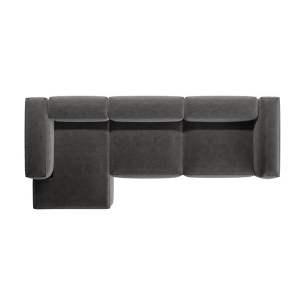 Divano angolare grigio scuro (con penisola a sinistra/con chaise lounge) Bergamo – Cosmopolitan Design-image-3