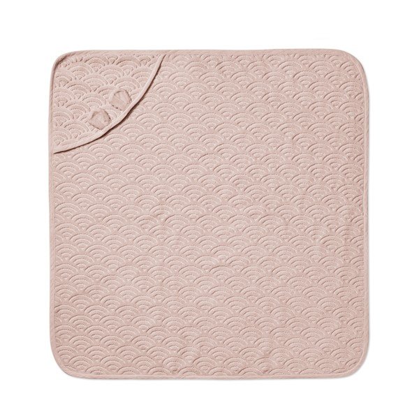 Asciugamano con cappuccio da bambini rosa polveroso in cotone organico 80x80 cm Dusty Rose – Cam Cam Copenhagen-image-1