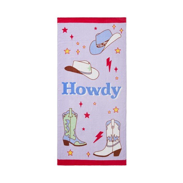 Telo mare tipo terry viola in cotone 76x160 cm Howdy Cowgirl – Sassy B