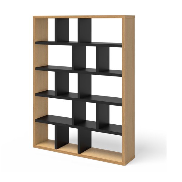 Libreria in rovere decorato in nero e naturale 150x198 cm Berlin - TemaHome-image-3