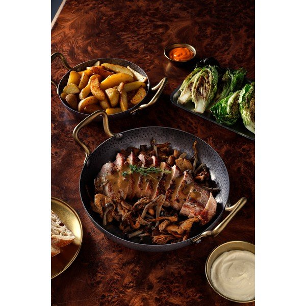Piatto da portata argentato in metallo ø 24 cm Serve – BonBistro-image-1