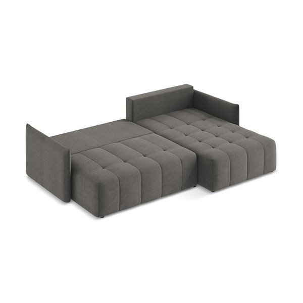 Divano angolare grigio scuro allungabile/con contenitore (con penisola a destra/con chaise lounge) Moku – Makamii-image-3