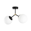 Plafoniera bianca e nera con paralume in vetro 15x44 cm Damar – Opviq lights