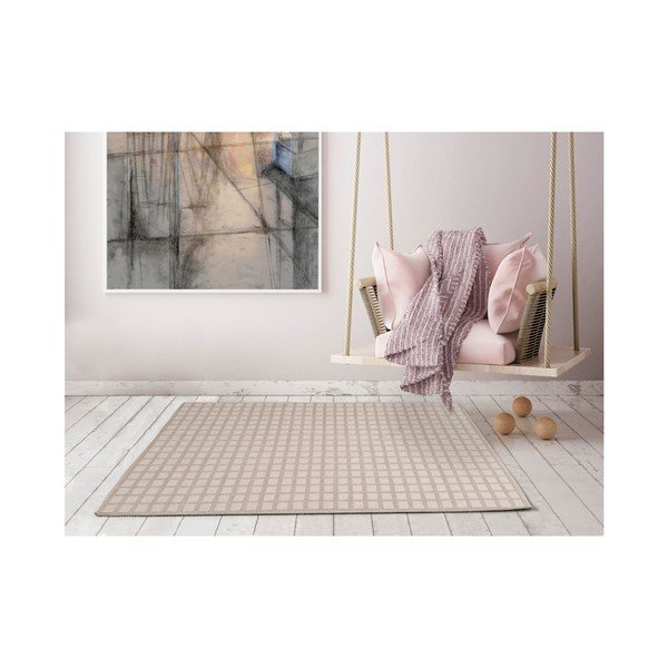 Tappeto beige con misto cotone Dune Linen, 60 x 100 cm - Universal