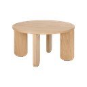 Tavolino da salotto rotondo di colore naturale con piano effetto rovere ø 55 cm Kuvu – noo.ma