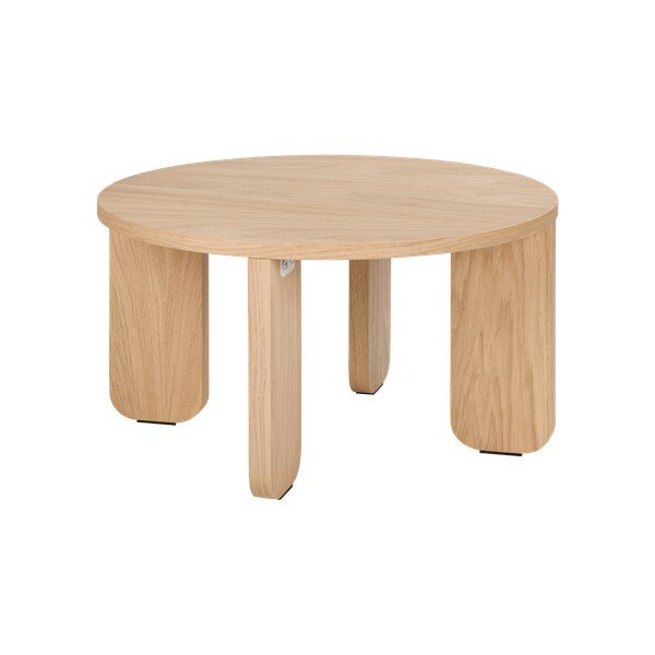 Tavolino da salotto rotondo di colore naturale con piano effetto rovere ø 55 cm Kuvu – noo.ma