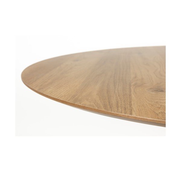 Tavolo da pranzo rotondo con piano effetto rovere ø 110 cm Steven – White Label-image-3