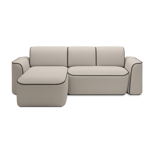 Divano angolare beige (con penisola a sinistra/con chaise lounge) e rivestimento in bouclé Ume – ELTAP