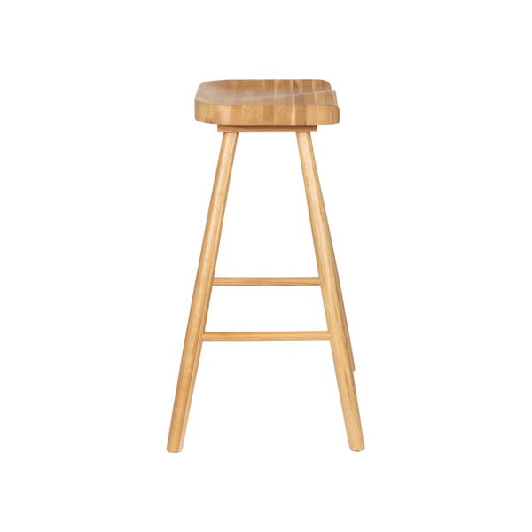 Sedia da bar di colore naturale in rovere massiccio (altezza della seduta 65,5 cm) Vander – White Label-image-3