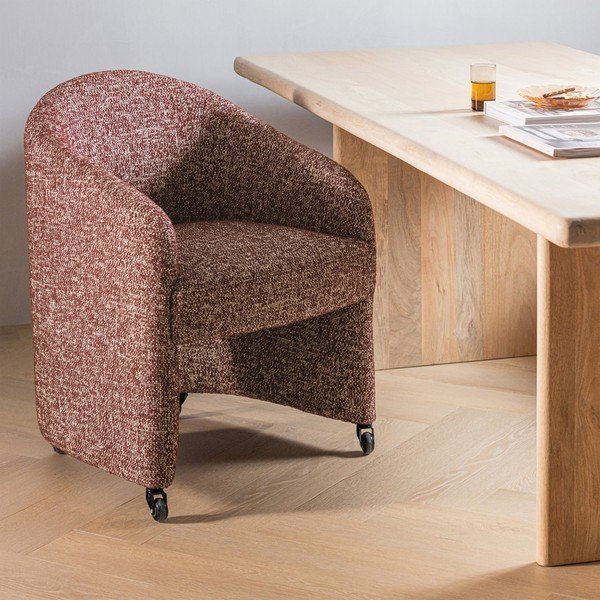 Sedia da ufficio color terracotta in imbottito Cordo – WOOOD-image-1