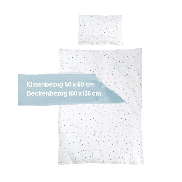 Set copripiumino e federa da bambini bianco in cotone per culla 100x135 cm Sternenzauber – Roba-image-2