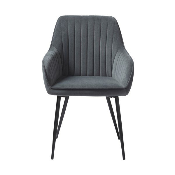 Sedia da pranzo in velluto grigio Melfort - Unique Furniture-image-1