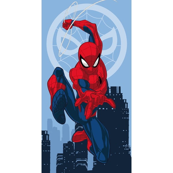 Asciugamano per bambini rosso/blu in cotone 70x140 cm Spider-man "Jump" – Jerry Fabrics