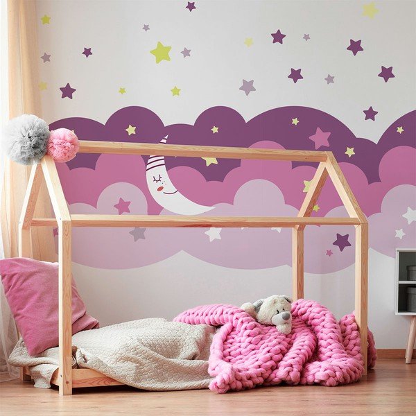 Adesivo murale Scandinavo Nuvole Cielo Stellato - Ambiance-image-1