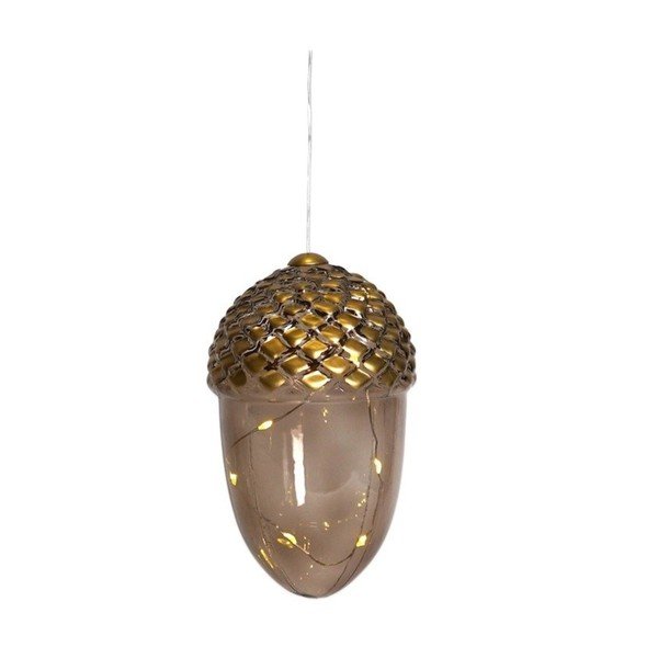 Decorazione natalizia luminosa marrone a sospensione ø 7 cm Celina – Sirius