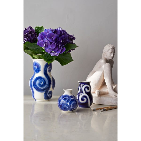 Vaso in gres blu dipinto a mano Tulle - Kähler Design-image-4