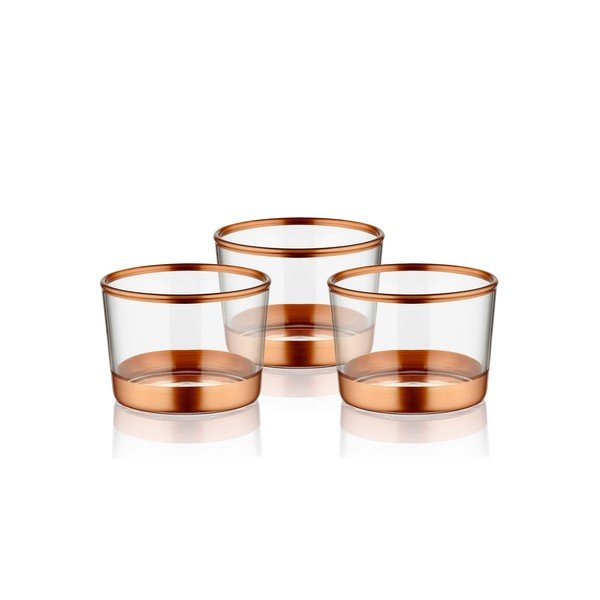 Set di 3 bicchieri Bronzo, ⌀ 8 cm Glam - Mia-image-1