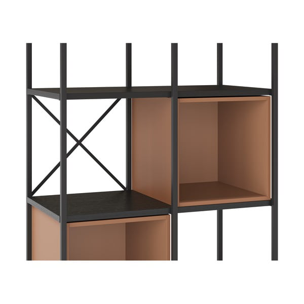 Libreria in nero e mattone 71x179 cm Anya - Marckeric-image-4