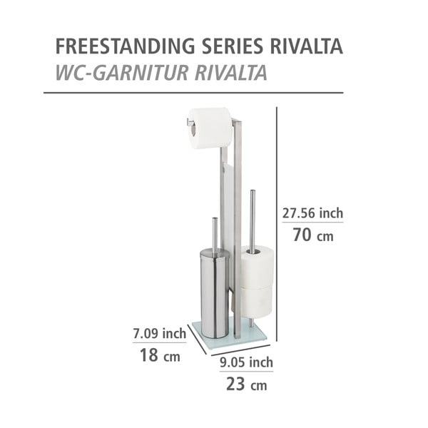 Porta carta igienica con scopino Rivalta - Wenko-image-4
