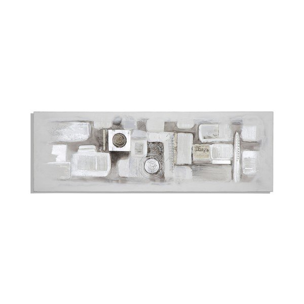 Ručně malovaný nástěnný obraz Mauro Ferretti Dipinto Su Tela Silver Stroke, 150 x 50 cm