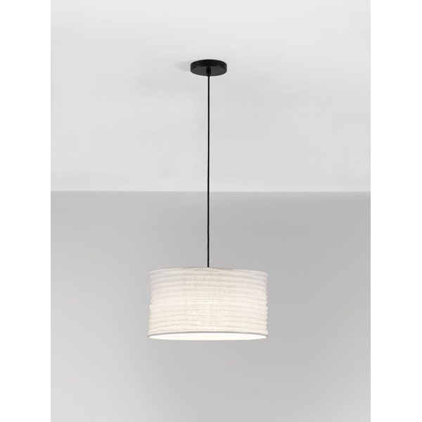 Lampadario bianco in lino ø 38 cm Linnet – Nova Luce-image-2