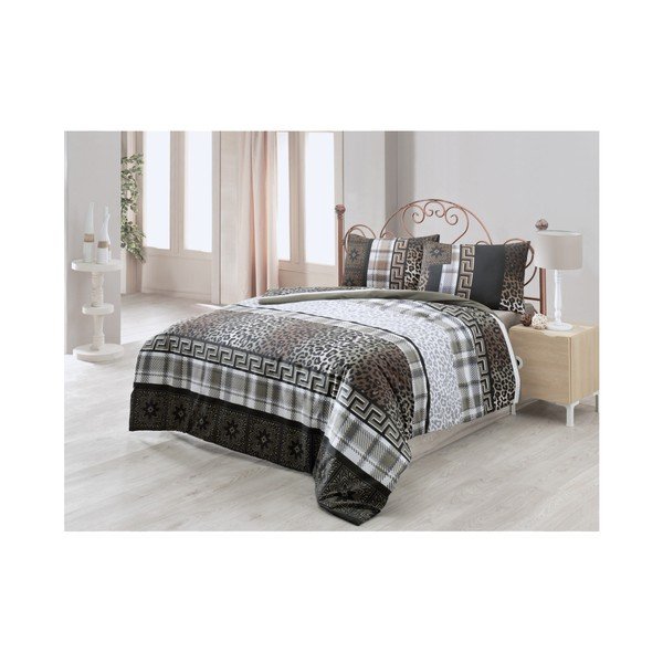Biancheria da letto matrimoniale con lenzuolo e 2 federe Leopard, 200 x 220 cm - Mijolnir