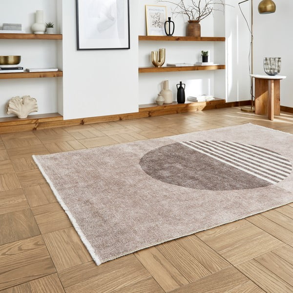 Tappeto beige in misto cotone lavabile 152x230 cm Whisper – Think Rugs-image-2