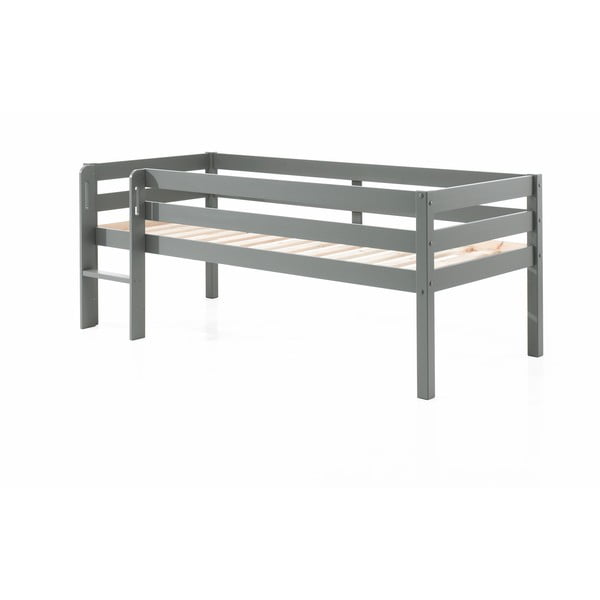Letto rialzato grigio per bambini , 90 x 200 cm Pino - Vipack-image-1